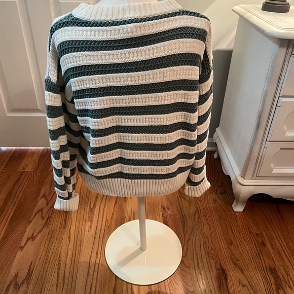 Wishlist Striped Sweater - Green and White - Picture 2 of 3